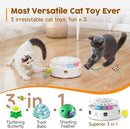 3-in-1 Automatic Interactive Cat Toy with Fluttering Butterfly, Moving Feather & Track Balls