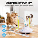3-in-1 Interactive Cat Toy with 6 Replaceable Attachments, USB Rechargeable & Smart Movement