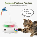3-in-1 Interactive Cat Toy with Butterfly, Ambush Feather, Track Balls, Smart Sensor & USB