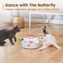 3-in-1 Automatic Interactive Cat Toy with Fluttering Butterfly, Moving Feather & Track Balls